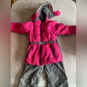 Girls Gusti Snowsuit - Size 12 - Pink and Grey- For -40 degree weather